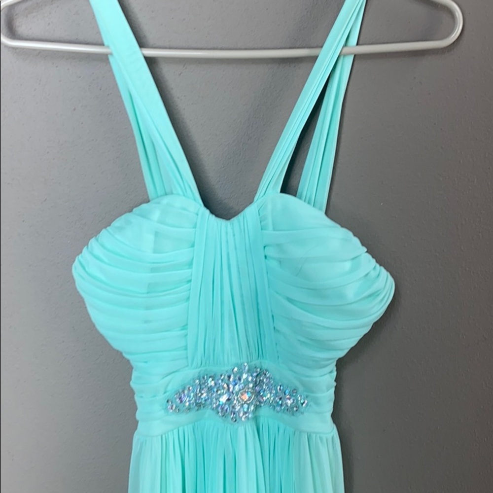 Windsor Mint Green Floor Length Prom Dress - Picture 2 of 7